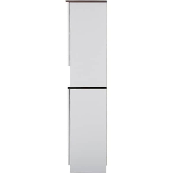 Baxton Studio Lauren Two-tone White and Dark Brown Buffet and Hutch Kitchen Cabinet - 119-6521