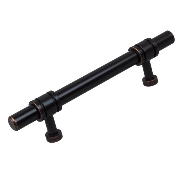 Gliderite Hardware 3-3/4 in. Center to Center Oil Rubbed Bronze Barrel Ring Bar Pull - 4340-96-ORB, 25PK - 4340-96-ORB-25