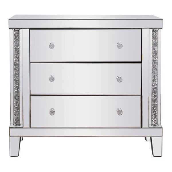 Doba-Bnt 35.5 in. Modern Royal Cut Crystal Cabinet, Silver - SA2221765