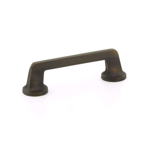 Schaub 4in Center to Center Northport Flat Cabinet Pull Ancient Bronze Finish - 201-ABZ