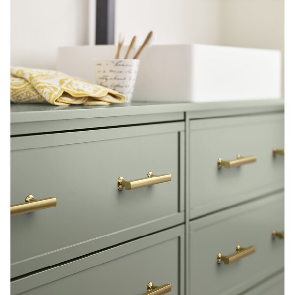 Amerock Everett 3-3/4 inch 96mm Center-to-Center Golden Champagne Cabinet Pull - BP37104BBZ
