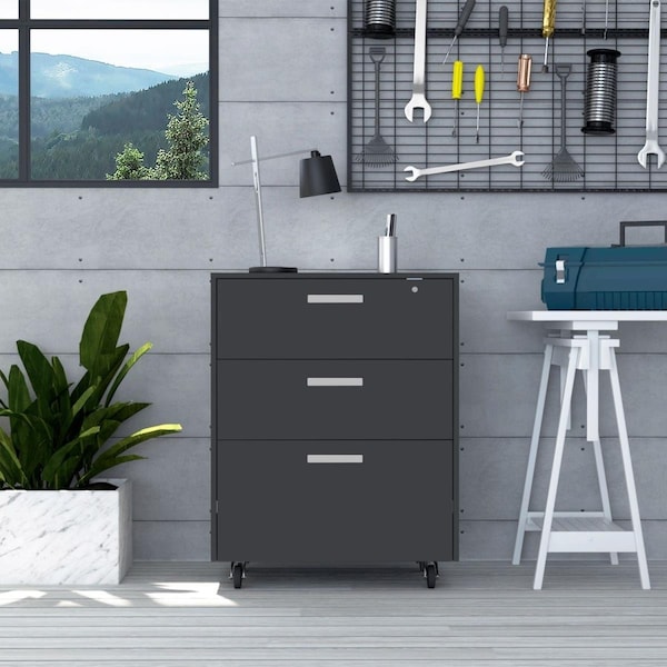 Depot E-Shop Danbury Storage Cabinet Drawer, Black - DE-DBN6774