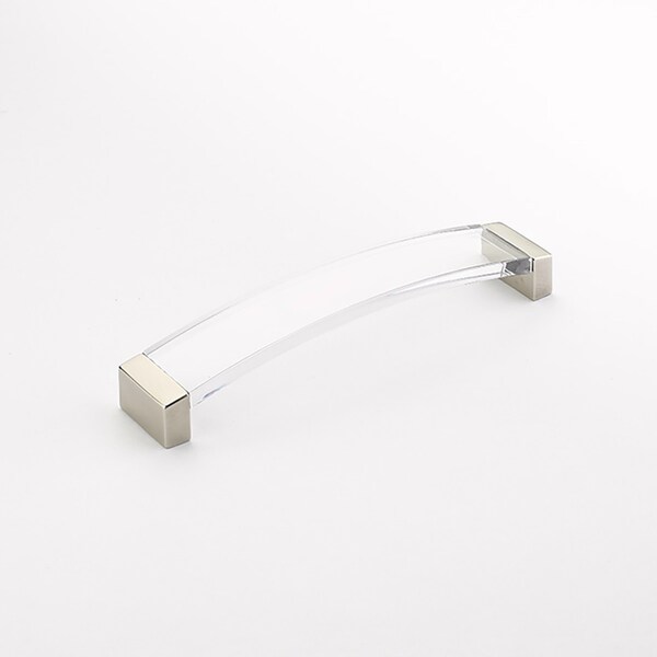 Schaub 8-13/16in Center to Center Positano Arch Clear Cabinet Pull Satin Nickel Finish - 322-15-CL