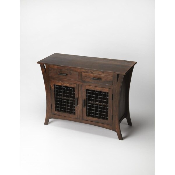 Gfancy Fixtures 34 x 43.5 x 17.5 in. Ako Modern Dark Brown Console Chest - GF3096863
