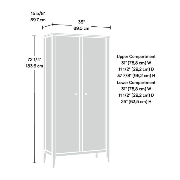 Sauder Larkin Ledge Storage Cabinet Go , Hidden storage behind doors for a variety of home storage options - 433633