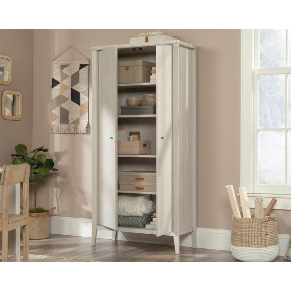 Sauder Larkin Ledge Storage Cabinet Go , Hidden storage behind doors for a variety of home storage options - 433633
