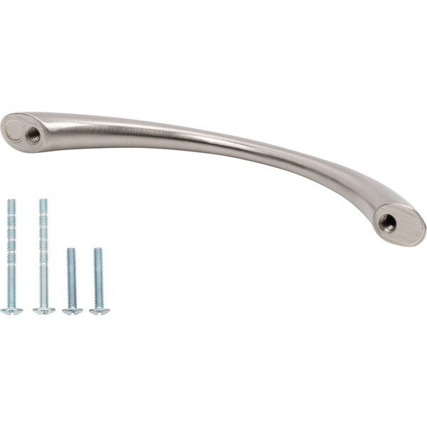 Designperfect 3-3/4'' Center-to-Center Arch Pull, Brushed Satin Nickel, 10PK - DPA10H383SNB