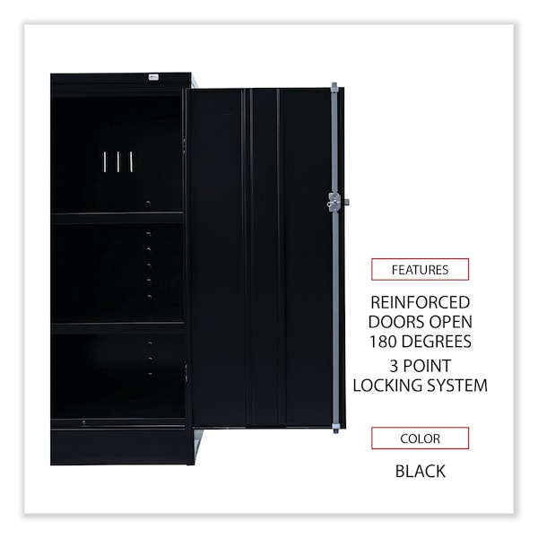 Alera Economy Assembled Storage Cabinet, 36w x 18d x 42h, Black - CME4218BK