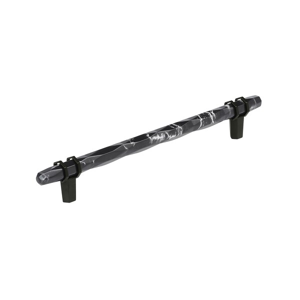 Amerock Carrione 8 inch 203mm Center-to-Center Marble Black/Black Bronze Cabinet Pull - BP36663MBKBBR