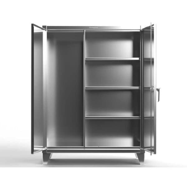 Strong Hold 12 Stainless Steel Storage Cabinet, 60" W, 66" H, Combination Wardrobe - 55-BC-243-SS