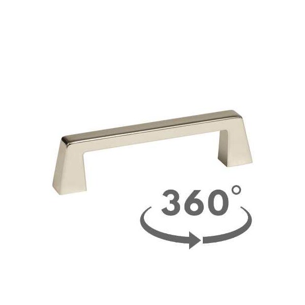 Amerock BP55276PN 3-3/4" (96 mm) CTC Blackrock Cab Pull Bright Nickel Finish - BP55276PN