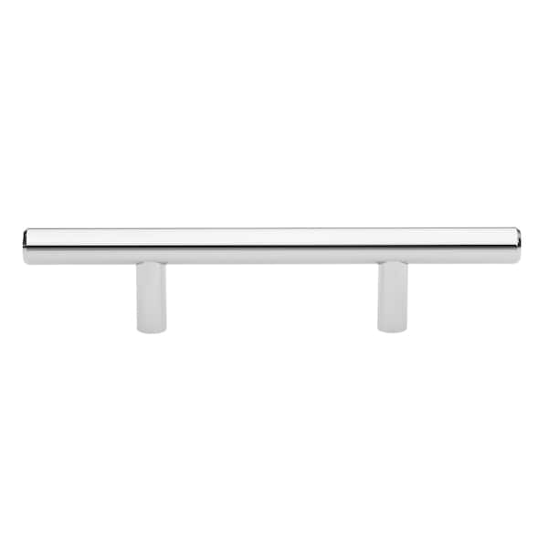Gliderite Hardware 3 in. Center to Center Polished Chrome Solid Steel Bar Pull - 5000-76-PC, 5PK - 5000-76-PC-5