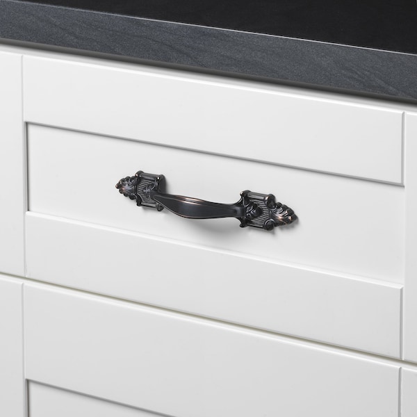 Gliderite Hardware 3-1/2 in. Center to Center Oil Rubbed Bronze Rustic Cabinet Pull - 4116-ORB, 5PK - 4116-ORB-5