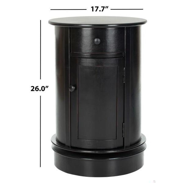 Safavieh Toby Oval Cabinet - Distressed Black - AMH5712B