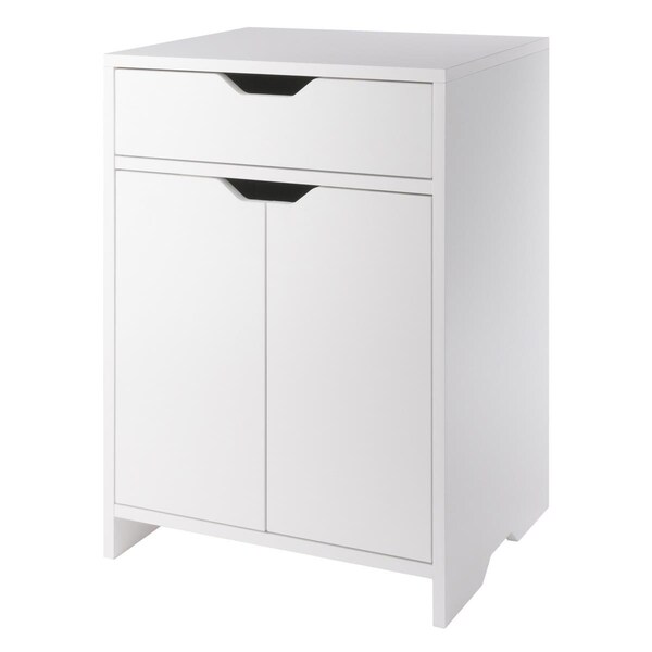 Winsome Trading 26.6 in. Nova 1-Drawer Storage Cabinet with 2 Shelf, White - 10315