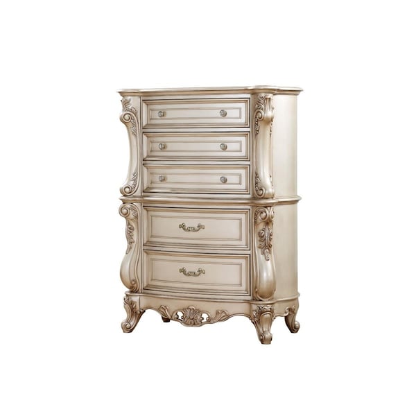 Homeroots 21 x 42 x 56 in. Antique White Wood Chest - 347177