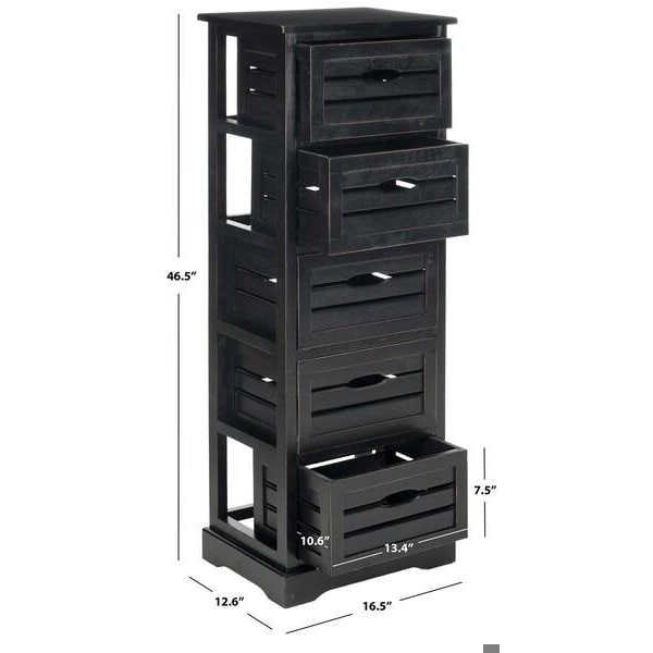Safavieh Sarina 5 Drawer Cabinet - Black - AMH5714B