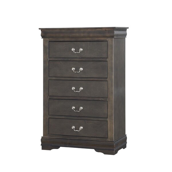 Gfancy Fixtures 15 x 31 x 47 in. Dark Gray Wood Chest - GF3086762