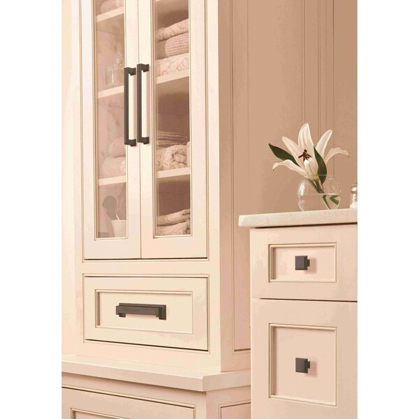 Amerock Appoint 5-1/16 in & 6-5/16 in 128 mm & 160 mm Center-to-Center Matte Black Cabinet Cup Pull - BP36763FB