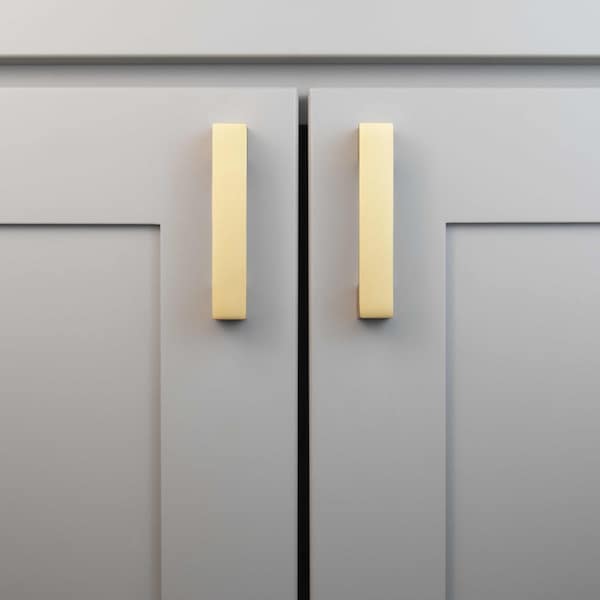 Heritage Designs Contemporary Pull 3 Inch Center to Center Brushed Brass Finish, 10PK - R077751BBX10B