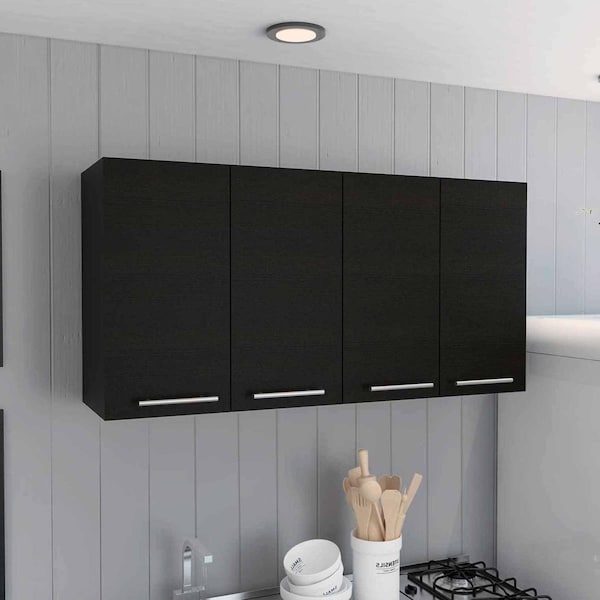 Depot E-Shop 120 in. Oceana Wall Cabinet, Black - DE-GLW5586
