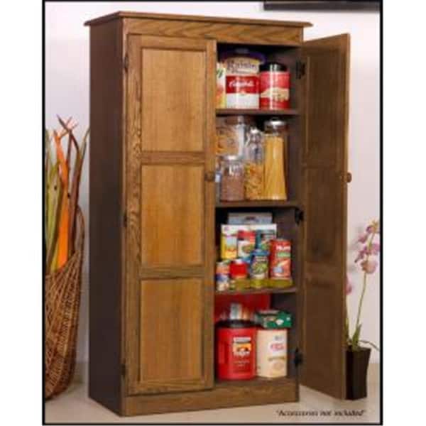 Convenience Concepts KT613-D Multi-use Storage Cabinet, Dry Oak Finish 4 Shelves - HI3168172