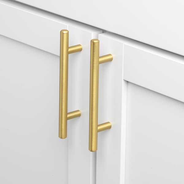 Gliderite Hardware 3 in. Center to Center Satin Gold Solid Steel Bar Pull - 5000-76-SG, 25PK - 5000-76-SG-25