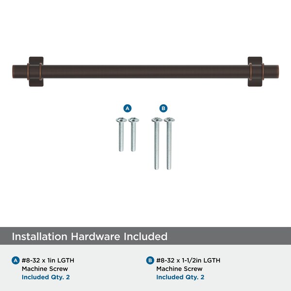 Amerock Davenport 7-9/16 inch 192mm Center-to-Center Oil-Rubbed Bronze Cabinet Pull - BP36618ORB