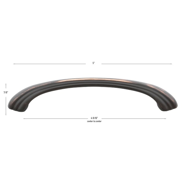 Gliderite Hardware 4-9/16 in. Center to Center Oil Rubbed Bronze Classic Cabinet Pull - 4048-ORB, 5PK - 4048-ORB-5