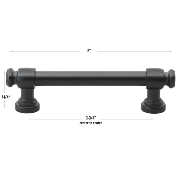 Gliderite Hardware 3-3/4 in. Center to Center Matte Black Classic Euro Bar Pull - 4361-96-MB, 25PK - 4361-96-MB-25
