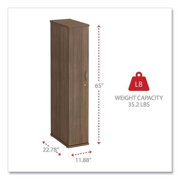 Alera Alera Valencia Series Wardrobe, 11 7/8w x 23 5/8d x 65h, Modern Walnut - VA621224WA