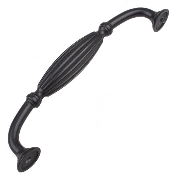 Gliderite Hardware 5 in. Center to Center Oil Rubbed Bronze Fluted Cabinet Pull - 4046-ORB, 25PK - 4046-ORB-25