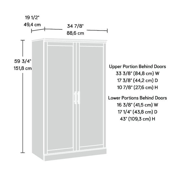 Sauder Aspen Post Storage Cabinet Pmo , Hidden storage behind doors for optimal organization - 433964