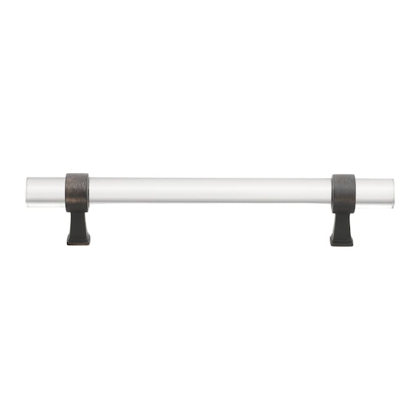 Gliderite Hardware 5-1/16 in. Center to Center Clear Acrylic Cabinet Pull Oil Rubbed Bronze, 10PK - 4718-128-ORB-10