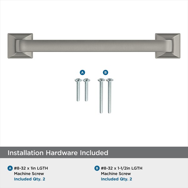 Amerock Ville 5-1/16 in 128 mm Center-to-Center Satin Nickel Cabinet Pull - BP36776G10
