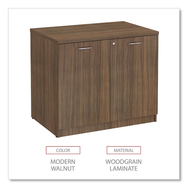 Alera Alera Valencia Storage Cabinet, 34w x 22 7/8d x 29 5/8h, Modern Walnut - VA613622WA