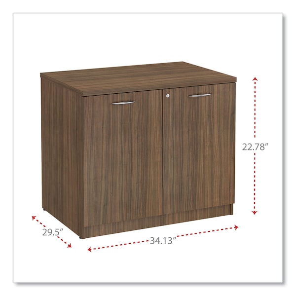 Alera Alera Valencia Storage Cabinet, 34w x 22 7/8d x 29 5/8h, Modern Walnut - VA613622WA