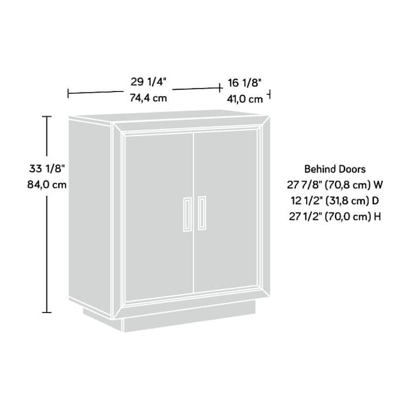 Sauder Hayes Garden Base Cabinet Ao , Hidden storage behind doors - 434777