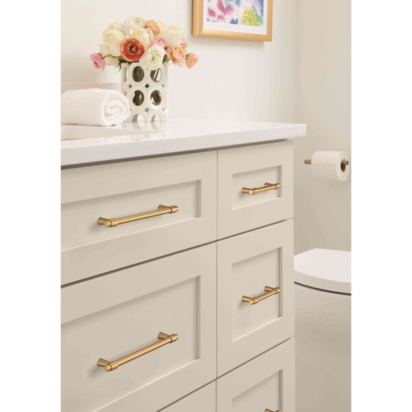 Amerock Destine 3-3/4 in 96 mm Center-to-Center Champagne Bronze Cabinet Pull - BP36858CZ