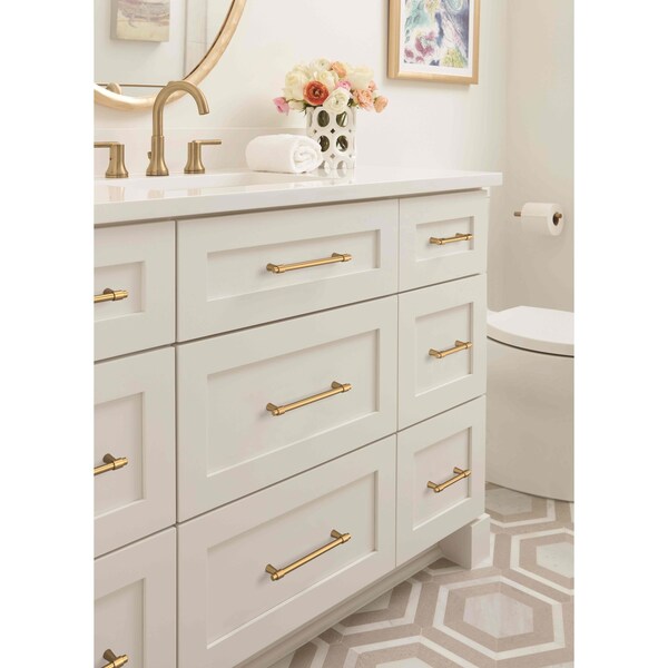 Amerock Destine 3-3/4 in 96 mm Center-to-Center Champagne Bronze Cabinet Pull - BP36858CZ