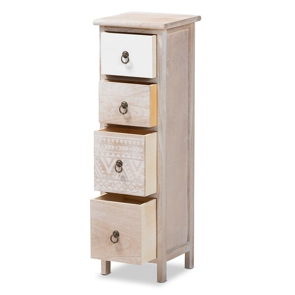 Baxton Studio Seanna Modern & Contemporary Multi-Colored Wood 4-Drawer Storage Unit - 202-12250