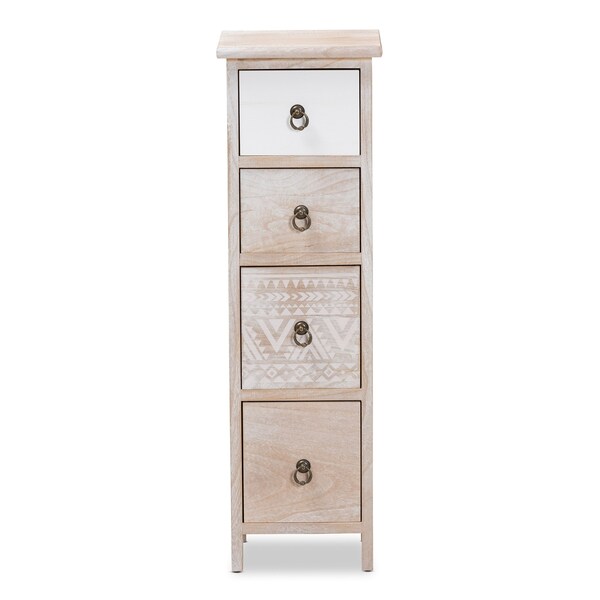 Baxton Studio Seanna Modern & Contemporary Multi-Colored Wood 4-Drawer Storage Unit - 202-12250