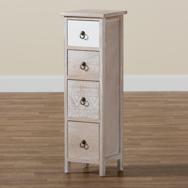 Baxton Studio Seanna Modern & Contemporary Multi-Colored Wood 4-Drawer Storage Unit - 202-12250