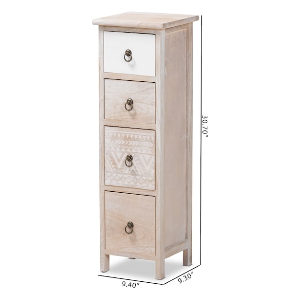 Baxton Studio Seanna Modern & Contemporary Multi-Colored Wood 4-Drawer Storage Unit - 202-12250