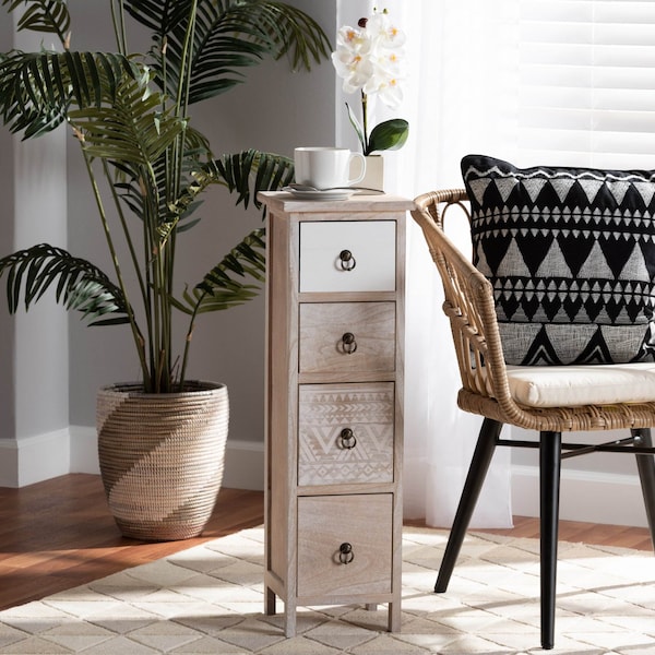 Baxton Studio Seanna Modern & Contemporary Multi-Colored Wood 4-Drawer Storage Unit - 202-12250