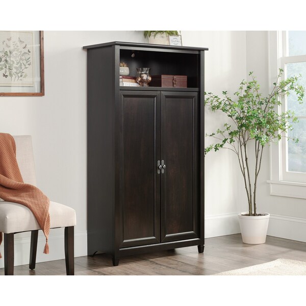Sauder Edge Water Storage Cabinet Eb , Hidden storage behind doors for proficient organization and privacy - 434815