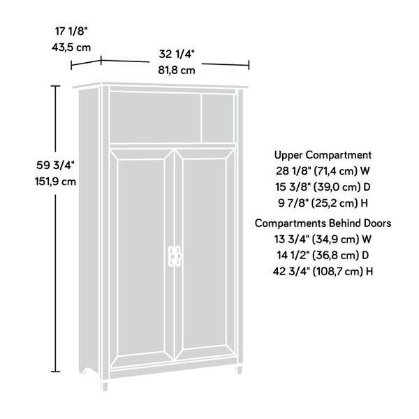 Sauder Edge Water Storage Cabinet Eb , Hidden storage behind doors for proficient organization and privacy - 434815