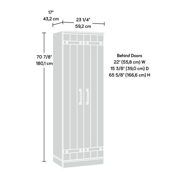 Sauder Homeplus Storage Cabinet Glw , Four adjustable shelves for customizable storage options - 430336