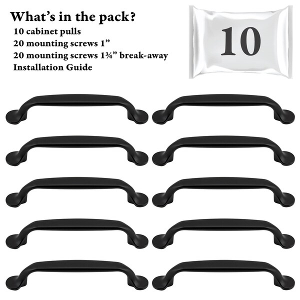 Designperfect 3 3/4'' Center-to-Center Bar Pull, 10PK - DPA10S713BLK