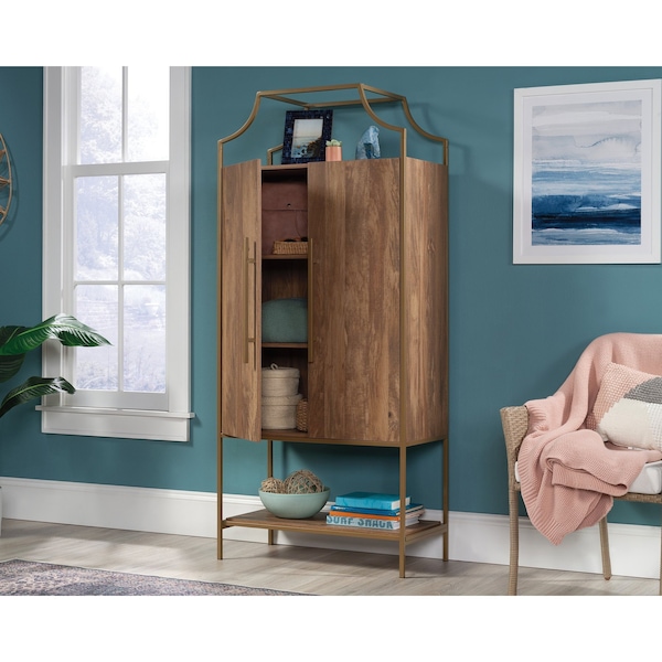 Sauder International Lux  Storage Cabinet , Hidden storage behind doors to hide clutter - 433647